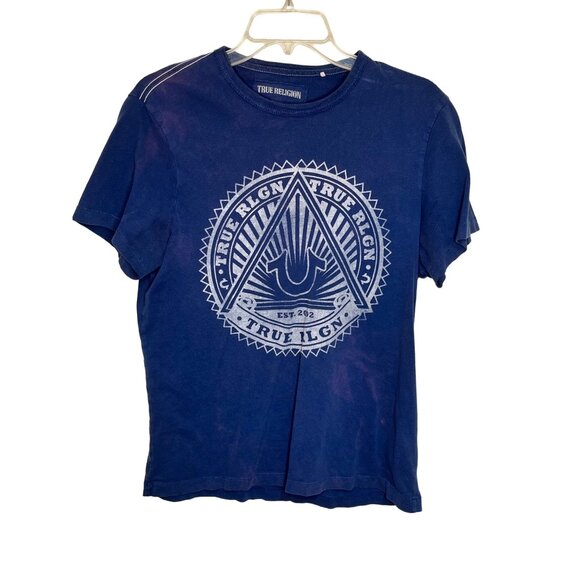 True Religion Blue Graphic Tee S/P 45a - Picture 1 of 8